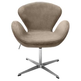Кресло Swan Chair, 700 × 610 × 950 мм, искусственная замша, цвет латте