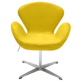 Кресло Swan Chair, 700 × 610 × 950 мм, искусственная замша, цвет жёлтый