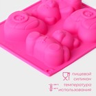 Форма для выпечки, 4 ячейки, 17х15 см "Мишка и сердце", цвета МИКС Форма для выпечки, 4 ячейки, 17х15 см "Мишка и сердце", цвета МИКС