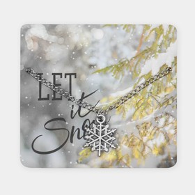 Кулон "Новогодний" let it snow, снежинка, цвет белый в серебре, 35 см в Донецке