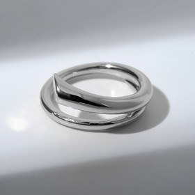 Кольцо "Течение" уплотнение, цвет серебро, безразмерное