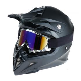 Очки-маска для езды на мототехнике, стекло сине-фиолетовый хамелеон, черно-белые, ОМ-18