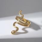 Кольцо "Искуситель" змея, цвет золото, безразмерное - фото 3518409