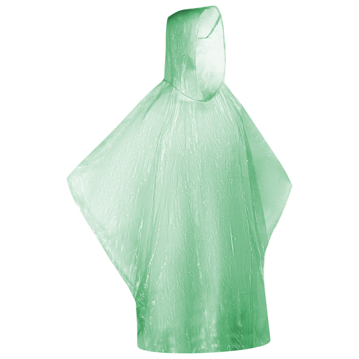 Дождевик зелёный в пластиковом футляре с карабином, d-6,4 см
