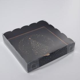 Коробка для кондитерских изделий с PVC крышкой «Ночь», 15 × 15 × 3 см