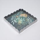 Коробка для кондитерских изделий с PVC крышкой Happy New Year, 21 × 21× 3 см (5 шт) - фото 801791914