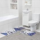 Набор ковриков для ванной и туалета Доляна «Камень», 2 шт: 45×120 см, 40×60 см - фото 8199503