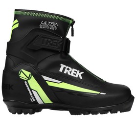 Ботинки лыжные TREK Experience 1, NNN, искусственная кожа, цвет чёрный/лайм-неон, лого белый, размер 37