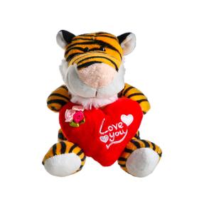 Мягкая игрушка «Тигр с сердцем», 14 см, цвета МИКС в Донецке