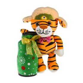 Мягкая игрушка-копилка «Тигр в шапке», 20 см, цвета МИКС в Донецке