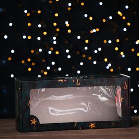 Коробка самосборная, с окном, "Счастливого Рождества", 16 х 35 х 12 см, 1 шт.