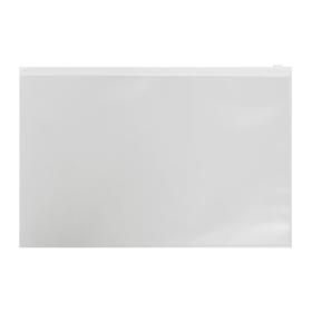 Папка-конверт на ZIP-молнии A4, 150 мкм, Calligrata, прозрачная, белая молния