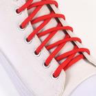 Шнурки для обуви, пара, круглые, d = 5 мм, 110 см, цвет красный