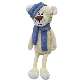 Мягкая игрушка «Тигр Мартин в синей шапке и шарфике», 30 см