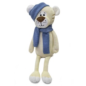Мягкая игрушка «Тигр Мартин в синей шапке и шарфике», 25 см