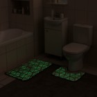 Набор ковриков для ванной и туалета «Светящиеся грани», 2 шт: 50×80, 50×40 см, цвет бордовый - фото 8199534
