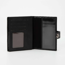 Обложка для автодокументов и паспорта на магните, цвет чёрный - фото 9099989
