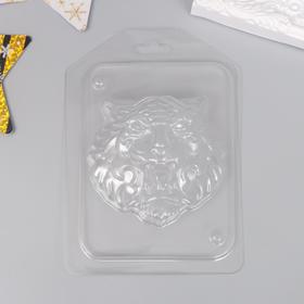 Пластиковая форма "Морда тигра брутал 2D" 7,6х7,8 см