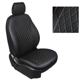 Авточехлы для Daewoo Nexia с подголовниками, 2003-н.в, Ромб , экокожа, набор 7327588