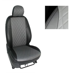 Авточехлы для Toyota LC PRADO 150, (5 мест), 2017-н.в, серый, экокожа, набор 7327809