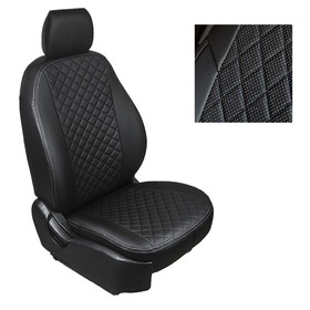 Авточехлы для Volkswagen Polo VI, (40/60), с з/п 2020-н.в, Ромб , экокожа, набор 7327827