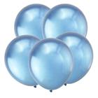 Шар латексный 12" «Зеркальные шары», хром, набор 5 шт., цвет синий - фото 6760363