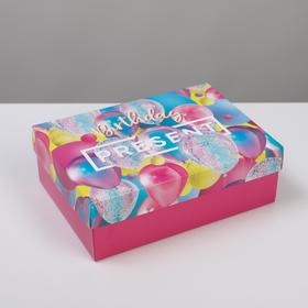 Коробка складная «С днём рождения», 21 × 15 × 7 см