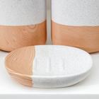Набор аксессуаров для ванной комнаты «Микаса», 4 предмета (мыльница, дозатор для мыла, 2 стакана), цвет белый - фото 10561829