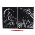 Набор гравюр «Волк и лётчик» с металлическим эффектом «золото», 2 шт., А5 - фото 9132605