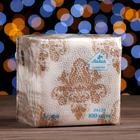 Новогодние салфетки бумажные Лилия 24х24 с рисунком "Поэма "1сл 100л. - фото 799972700