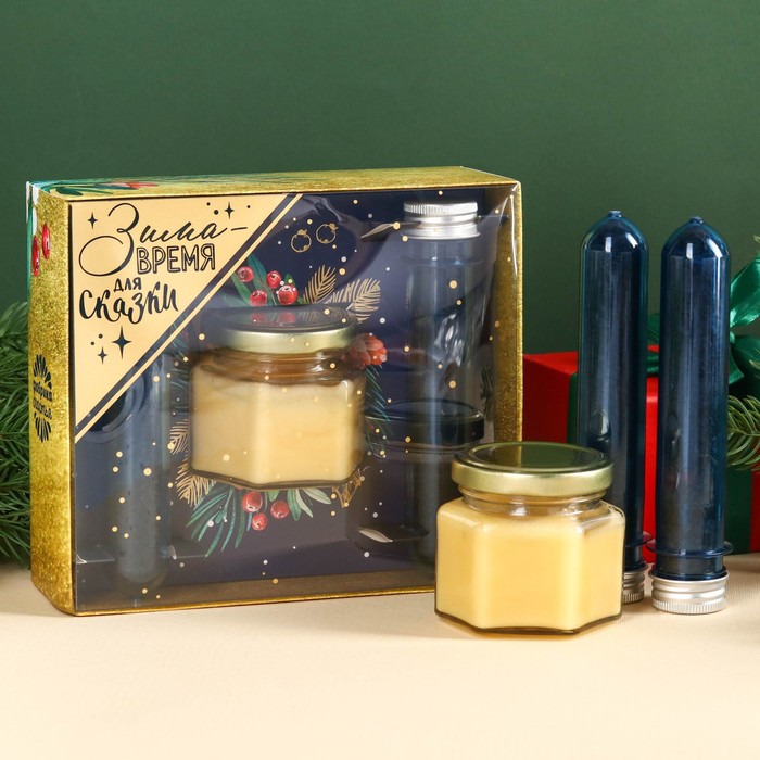 Подарочный набор «Зима»: чай с лимоном и брусникой 84 г., крем-мед с кедровым орехом, 120 г. - фото 3091618