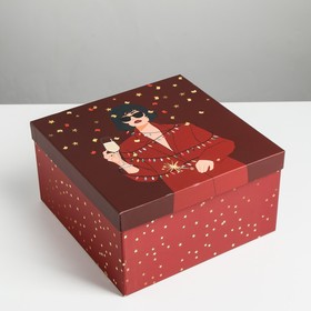 Коробка подарочная «Новогодний», 22 × 22 × 12 см