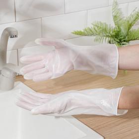 Gloves Household dollane, PVC, 70 gr, size L, color white