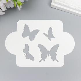 Трафарет пластик "Бабочки" 10х10 см + ручки