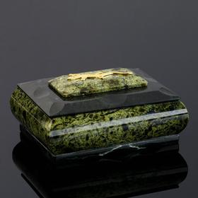 Шкатулка "Ящерица", 11,5х9х5,5 см, натуральный камень, змеевик