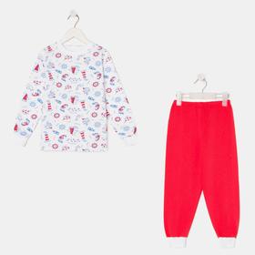 Пижама для мальчика НАЧЁС, цвет белый/красный, рост 140 см
