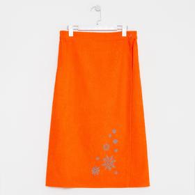 Килт женский 80х150+-2, цвет оранжевый, вышивка «Снежинки»