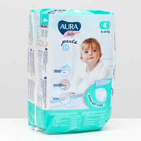 Трусики одноразовые для детей Aura Baby 4/L 9-14 кг small-pack 14шт