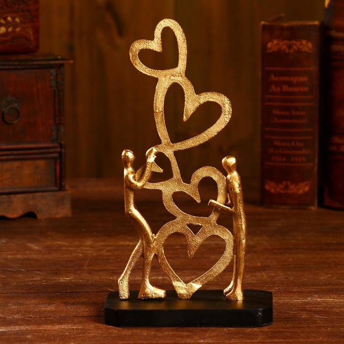Сувенир "Место любви" алюминий, дерево 15,2х7,6х26,7 см (золотое покрытие) - фото 8805745