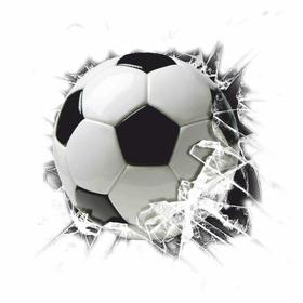 Наклейка "Разбитое стекло футбольный мяч", 15 х 15 см