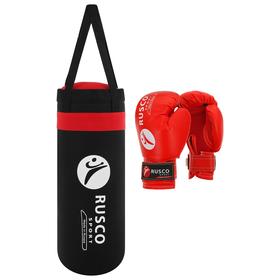 {{photo.Alt || photo.Description || 'Набор боксёрский для начинающих RUSCO SPORT: мешок + перчатки, цвет чёрный/красный (6 OZ)'}}