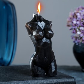 Фигурная свеча "Торс женский хрусталь" черная, 90г в Донецке