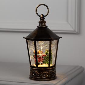 Светодиодная фигура «Дед Мороз и ёлка» 14 × 22 × 14 см, пластик, батарейки АААх3 (не в комплекте), свечение тёплое белое