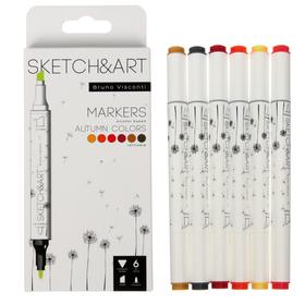 Набор художественных маркеров 6 цветов SKETCH&ART "Осений пейзаж"