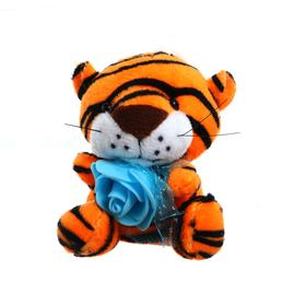 Мягкая игрушка «Тигрёнок с цветком», 8 см, на подвесе, цвета МИКС в Донецке