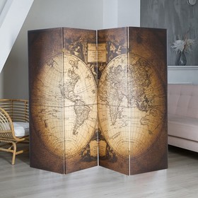 Ширма "Старинная карта мира", 200 х 160 см