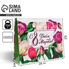 Пакет ламинированный горизонтальный «С днём 8 марта», ML 25 × 21 × 8 см 6631887