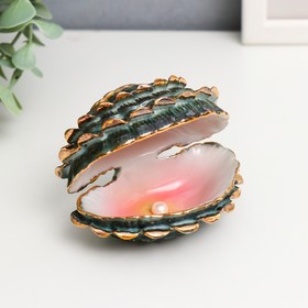 Сувенир керамика "Морская раковина с жемчужиной" 7,5х8х6 см