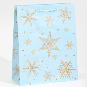 Пакет ламинированный вертикальный «Снежинки», MS 18 × 23 × 8 см