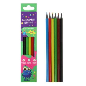 Цветные карандаши 6 цветов, Just For Fun «Монстрики», пластиковые